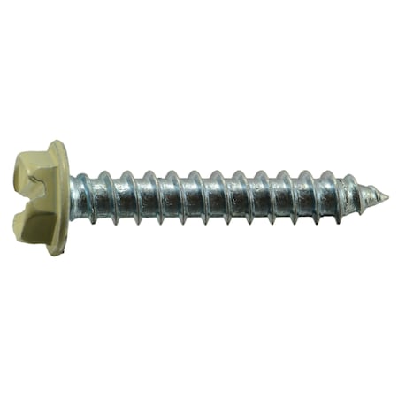 Midwest Fastener Sheet Metal Screw, #8 x 1 in, Painted Steel Flange Hex Head Slotted Drive, 30 PK 38003